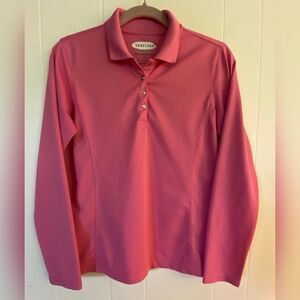Tehama Shirt Women’s Medium Pink Athletic 1/4 Snap Long Sleeves Athleisure